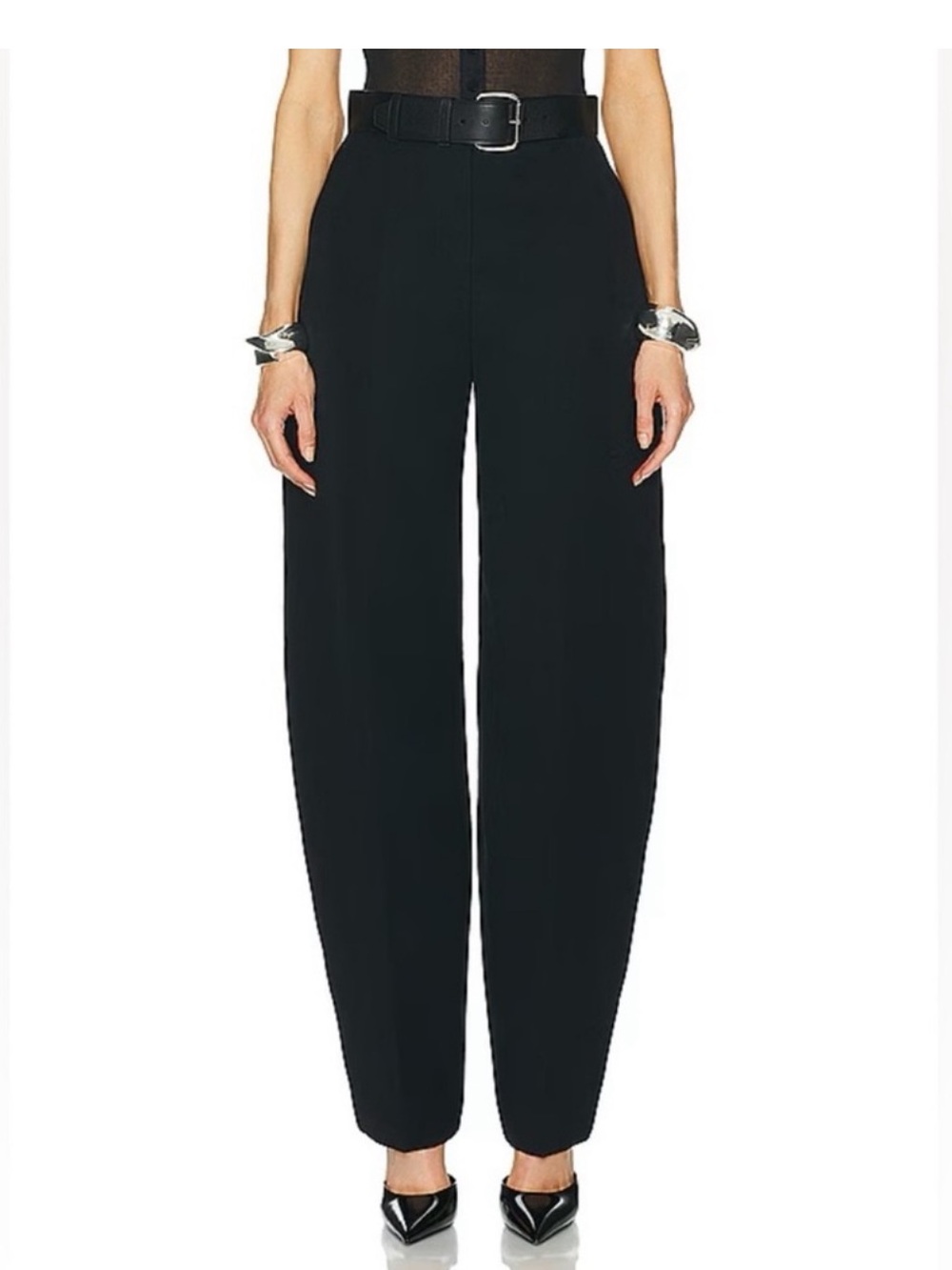 Alexander wang belted barrel leg trousers